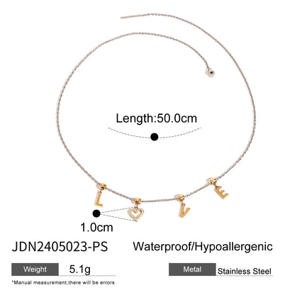 Uworld Two Tone Chain Heart Mixed Metal Puffy Heart Necklace Love Charm Women's Jewelry Gifts for Her