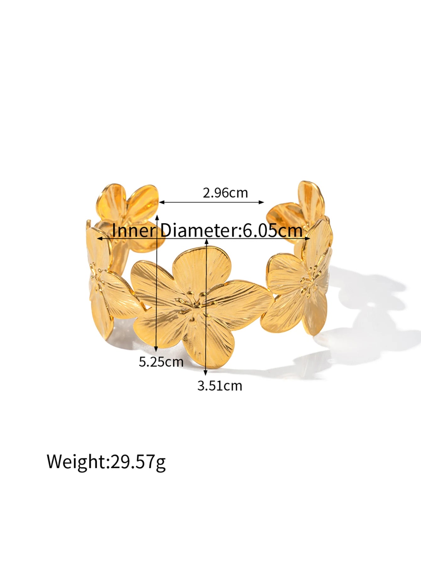 Uworld Unique Stainless Steel Metal Wide Cuff Open Bracelet Bangle 18K Gold PVD Plated Waterproof Fashion Girls Essential Jewelr