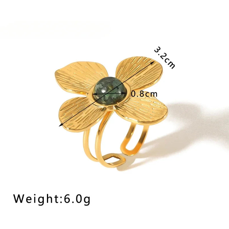 Uworld Fashion Imitation Pearl Stainless Steel Gold Color Ring for Women Engagement Party Gift Temperament Jewelry 2024